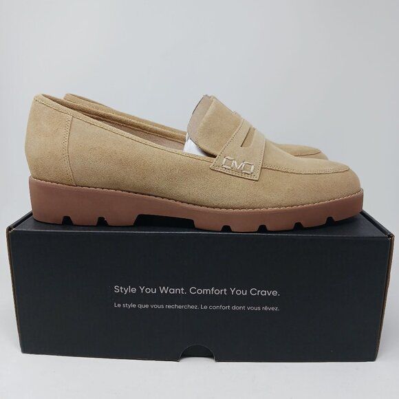 NEW Vionic Cheryl II Suede Loafers Size 12W Lug Sole Penny Loafers Corpcore - Picture 2 of 11